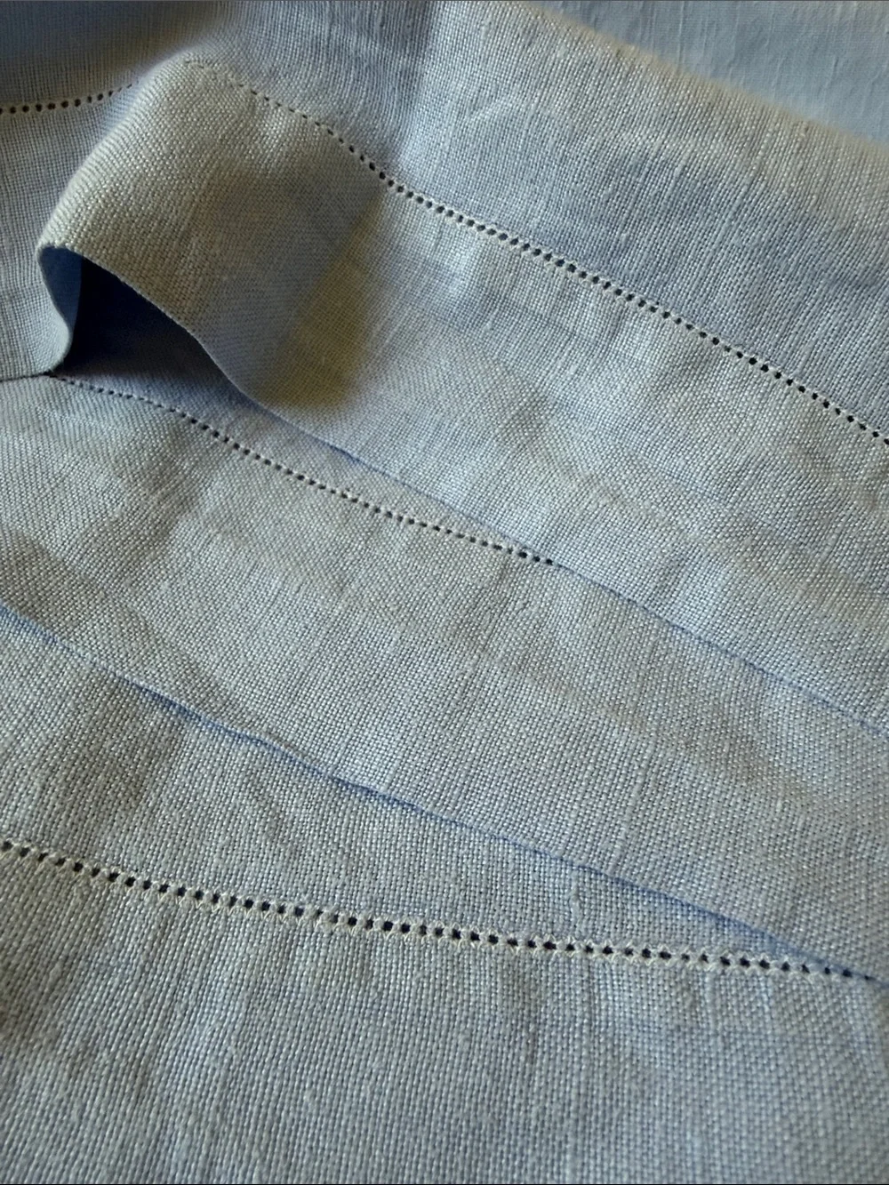 Blue linen rectangular tablecloth 80”x62”